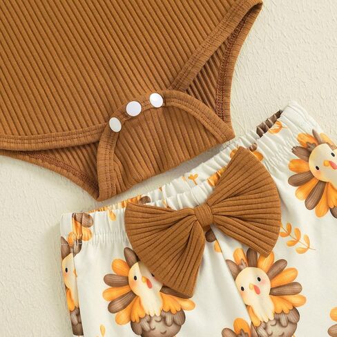 BemeyourBBs Newborn Baby Girl Clothes Ruffle Romper Bodysuit Top Flared Pants Set Baby Bell Bottom Outfit in Saudi Arabia