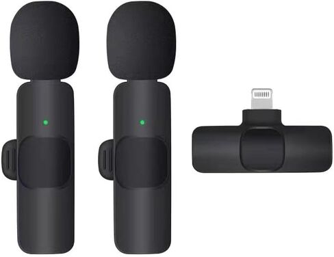ميكروفون Lavalier اللاسلكي من Labstandard لأجهزة iPhone iPad، وميكروفونات طية صدر السترة، تشغيل 2.4 جيجا بايت لتسجيل الفيديو، والمقابلة، والبودكاست، ومدونة الفيديو على YouTube، وميكروفون لاسلكي صغير من Lavalier in Kuwait