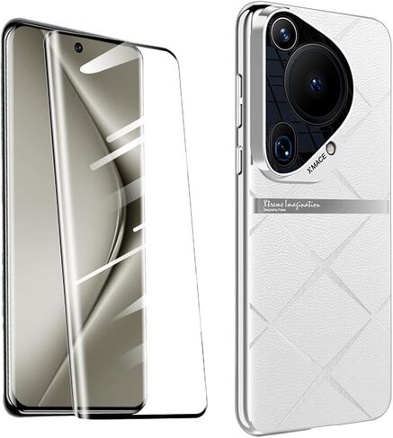 QUIETIP Case Compatible with Huawei Pura 70 Ultra with Tempered Glass Screen Protector,Hard PC Protective Cover,White in Saudi Arabia