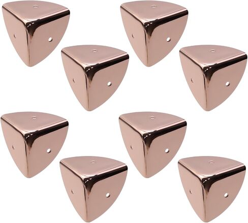 8Pcs Box Corner Tool Box Edge Guard Case Protector Trunk Corner Cover Heavy Duty Furniture Corner, Rose Gold in Saudi Arabia