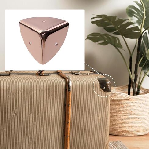 8Pcs Box Corner Tool Box Edge Guard Case Protector Trunk Corner Cover Heavy Duty Furniture Corner, Rose Gold in Saudi Arabia
