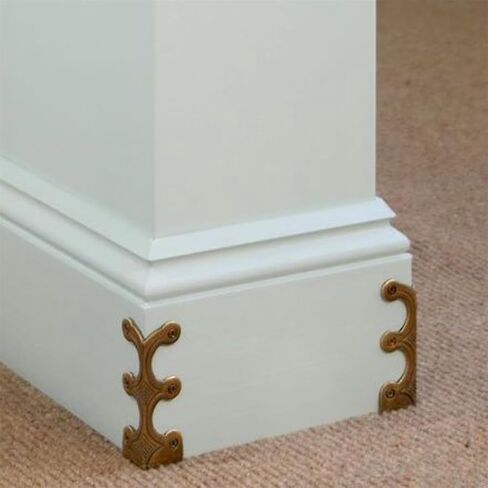 Skiffers Baseboard Corner Protectors,Baseboard Corner Protectors Solid Brass Skirting Board Corner Protectors,Vintage Metal Corner Protector Decorative Protector Cover (1, Bronze) in Kuwait