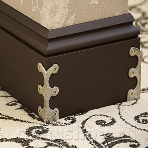 Skiffers Baseboard Corner Protectors,Baseboard Corner Protectors Solid Brass Skirting Board Corner Protectors,Vintage Metal Corner Protector Decorative Protector Cover (1, Bronze) in Kuwait