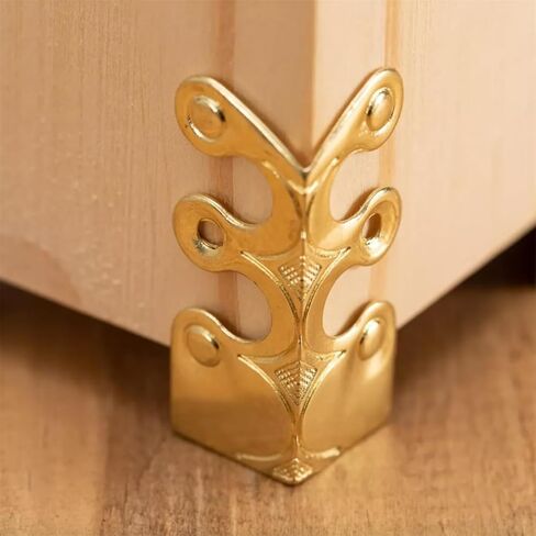 Skiffers Baseboard Corner Protectors,Baseboard Corner Protectors Solid Brass Skirting Board Corner Protectors,Vintage Metal Corner Protector Decorative Protector Cover (1, Bronze) in Kuwait