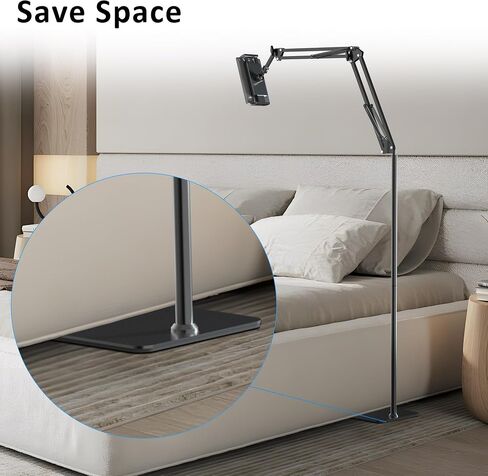 Floor Stand for Kindle Acessories Reading in Bed, Hands Free Tablet Arm Holder for Kindle Accessory, Compatible with Kindle iPhone Fire Tablet 4.5-12.9 inch in Saudi Arabia