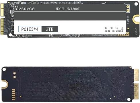 SSD لجهاز MacBook Pro A1398 A1502(2013-2015)/ MacBook Air A1466 A1465(2013-2017) 1 تيرابايت SSD NVMe PCIe Gen3x4، جزيئات TLC عالية الأداء، شريحة ذاكرة تخزين مؤقت مدمجة، توسيع لجهاز MacBook. (السل، 1) in Saudi Arabia