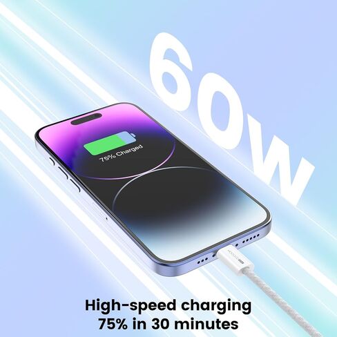 USB C Charger Cable, USB C to USB C Cable (3.3ft, 2Pack) 60W(3A) Fast Charging Cord USB 2.0 Type C Cable Braided USB C to C Cord for iPhone 15,iPad Air 4,MacBook Pro,Samsung Galaxy S23,Switch in Saudi Arabia