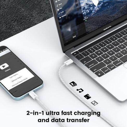 USB C Charger Cable, USB C to USB C Cable (3.3ft, 2Pack) 60W(3A) Fast Charging Cord USB 2.0 Type C Cable Braided USB C to C Cord for iPhone 15,iPad Air 4,MacBook Pro,Samsung Galaxy S23,Switch in Saudi Arabia