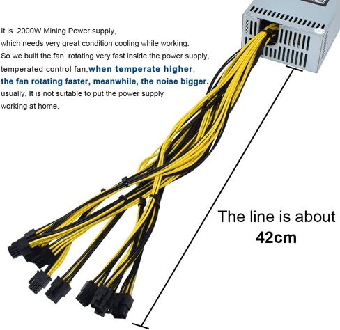 12V 166A AC110-240V 10x6pin 2000W PSU، لـ Bitmain Antminer S9 S7 L3 BTC LTC ETH مصدر إمداد الطاقة للتعدين in Kuwait