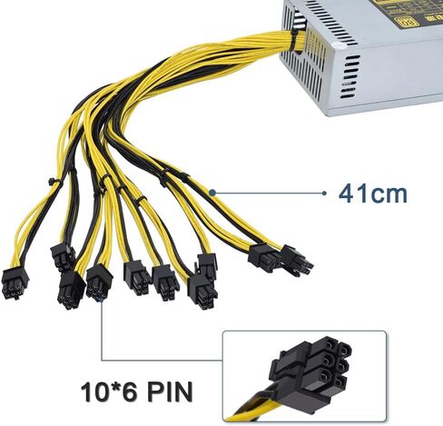 12V 166A AC110-240V 10x6pin 2000W PSU، لـ Bitmain Antminer S9 S7 L3 BTC LTC ETH مصدر إمداد الطاقة للتعدين in Kuwait