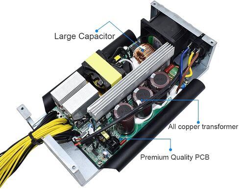 12V 166A AC110-240V 10x6pin 2000W PSU، لـ Bitmain Antminer S9 S7 L3 BTC LTC ETH مصدر إمداد الطاقة للتعدين in Kuwait