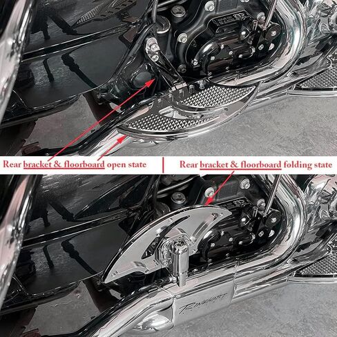 TOPRAMETAL for Harley Chrome Rider Road Glide Floorboards Kits Gear Brake Shifter levers Touring (Driver+ Passenger floorboards) in Saudi Arabia