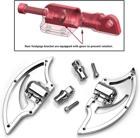 TOPRAMETAL for Harley Chrome Rider Road Glide Floorboards Kits Gear Brake Shifter levers Touring (Driver+ Passenger floorboards) in Saudi Arabia