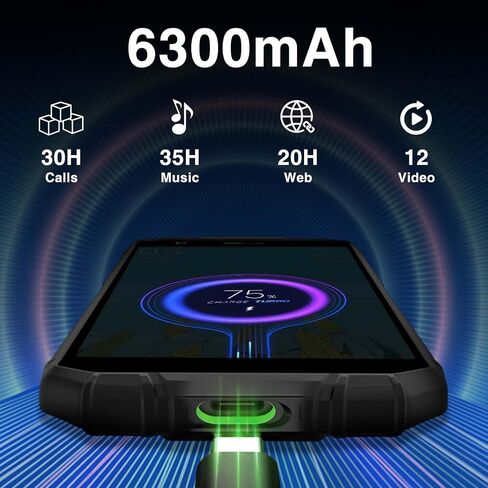 DOOGEE S41 MAX هواتف ذكية متينة، 16 جيجابايت + 256 جيجابايت/1 تيرابايت فتح الهواتف المحمولة، هاتف Android 13 القوي، بطارية 6300 مللي أمبير في الساعة، هاتف محمول متين 5.5 بوصة HD+، IP68/69K/شريحة اتصال 4G مزدوجة/معرف الوجه/OTG/NFC/GPS، أسود in Saudi Arabia