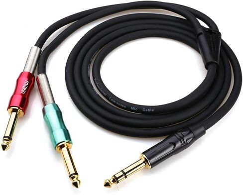 1/4" Male TRS to Dual 6.35mm (1/4") TS Male Aux Jack Stereo Audio Y Splitter Patch Insert Cable -3Meters / 10Feet in Saudi Arabia