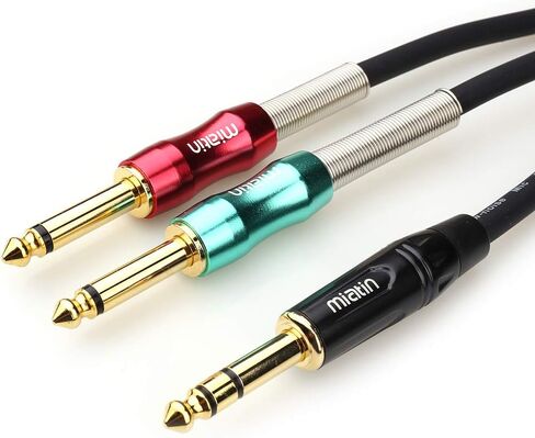 1/4" Male TRS to Dual 6.35mm (1/4") TS Male Aux Jack Stereo Audio Y Splitter Patch Insert Cable -3Meters / 10Feet in Saudi Arabia