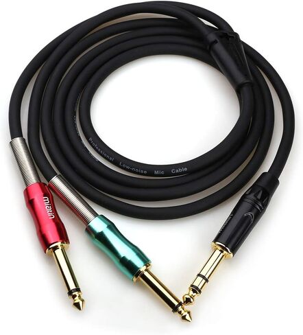 1/4" Male TRS to Dual 6.35mm (1/4") TS Male Aux Jack Stereo Audio Y Splitter Patch Insert Cable -3Meters / 10Feet in Saudi Arabia
