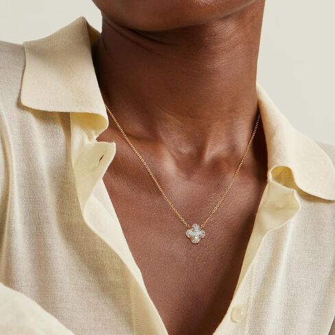 قلادة مطلية بالذهب عيار 14 قيراط للنساء على شكل مثلث دائري تشيكوسلوفاكيا سوليتير | قلادة قلادة أنيقة | قلادة سلسلة ذهبية | قلادات هالة زركونيا مكعبة رائعة للنساء هدايا مجوهرات ذهبية in Kuwait