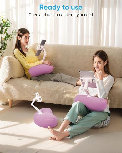 حامل وسادة Kindle من NEARPOW، حامل كمبيوتر لوحي مع وسادة متوافق مع أجهزة iPad وiPhone وSamsung وGoogle وحامل وسادة هاتف قابل للتعديل 360 درجة للسرير مع كيس فول ناعم، مناسب للحمل والأطفال in Saudi Arabia