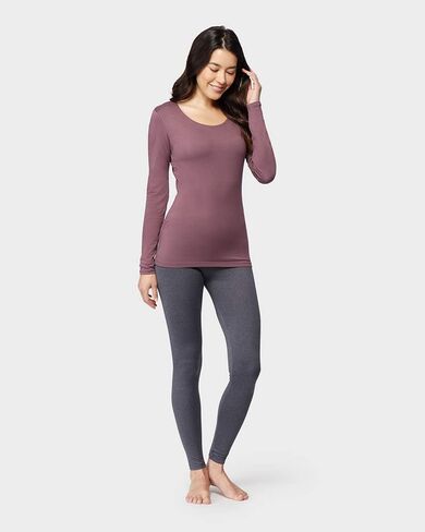 32 Degrees Heat Womens Ultra Soft Thermal Lightweight Baselayer Scoop Neck Long Sleeve Top in Saudi Arabia
