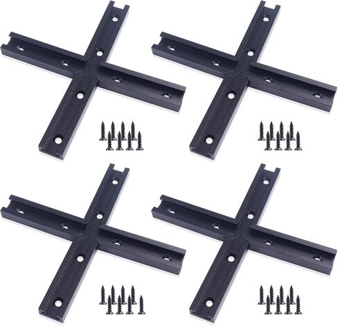 Aluminum T Track, 4 Pack 24 Inch Universal Double Cut Profile T Track, with Predrilled Mounting Holes and Screws, for Woodworking Jigs and Fixtures, Drill Press Table, Router Table, Workbench in Kuwait
