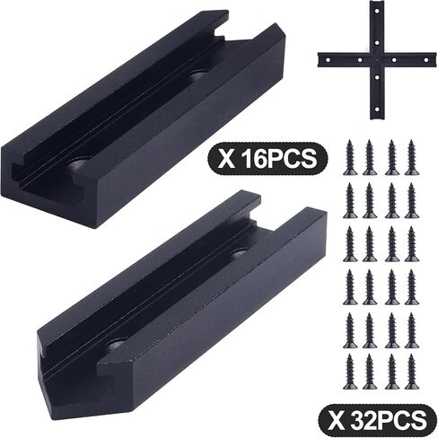 Aluminum T Track, 4 Pack 24 Inch Universal Double Cut Profile T Track, with Predrilled Mounting Holes and Screws, for Woodworking Jigs and Fixtures, Drill Press Table, Router Table, Workbench in Kuwait