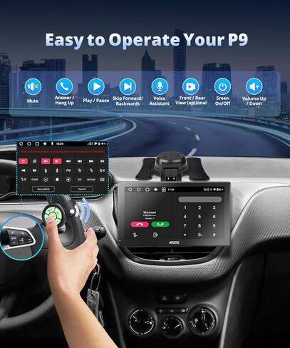 شاشة ATOTOAONE Apple Carplay للسيارة، Carplay اللاسلكية وستيريو السيارة Android Auto، جهاز ملاحة GPS مع 9 بوصة QLED، FM، MirrorLink، كاميرا أمامية وHD، P909PR-S1 in Saudi Arabia