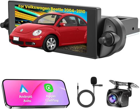 [4+64G]Car Radio for VW Volkswagen Beetle 2004-2010 with Wireless Carplay&Android Auto, 6.8 inch IPS Touchscreen Android VW stereo support Bluetooth/Hi-Fi Audio/GPS/Wifi/FM Radio/SWC+AHD Backup Camera in Kuwait