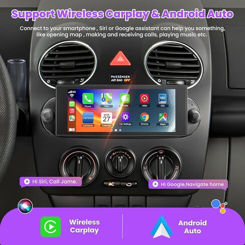 [4+64G]Car Radio for VW Volkswagen Beetle 2004-2010 with Wireless Carplay&Android Auto, 6.8 inch IPS Touchscreen Android VW stereo support Bluetooth/Hi-Fi Audio/GPS/Wifi/FM Radio/SWC+AHD Backup Camera in Kuwait