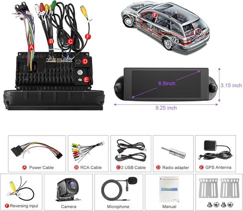 [4+64G]Car Radio for VW Volkswagen Beetle 2004-2010 with Wireless Carplay&Android Auto, 6.8 inch IPS Touchscreen Android VW stereo support Bluetooth/Hi-Fi Audio/GPS/Wifi/FM Radio/SWC+AHD Backup Camera in Kuwait