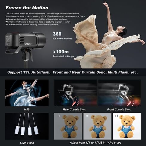 Godox AD600Pro II Outdoor Strobe Light 600Ws 2.4 GHz Wireless TTL Camera Flash Speedlite TFT Screen for Onboard Control Powerful Li-ion Battery 1/8000s HSS 0.01-0.9s Recycling Time 360 Full Power in Saudi Arabia
