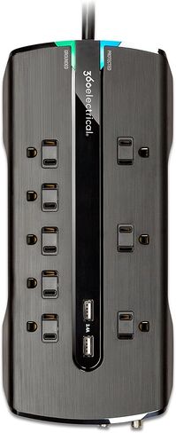 360 Electrical 360550 Visionary3.4 Surge Protector with 8 Outlets, Combo Data, Dual 3.4 Amp/17 Watt USB Charging, White in Kuwait