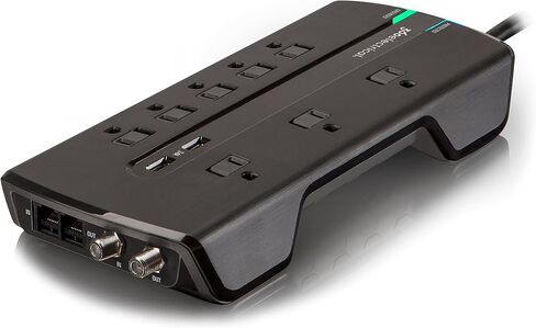 360 Electrical 360550 Visionary3.4 Surge Protector with 8 Outlets, Combo Data, Dual 3.4 Amp/17 Watt USB Charging, White in Kuwait