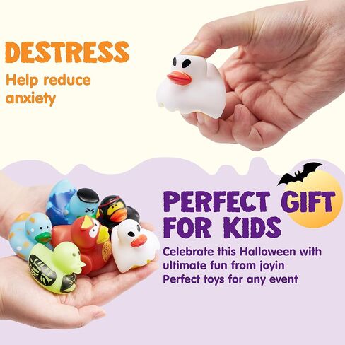 JOYIN 24 PCS Halloween Rubber Ducks, Halloween Style Design Ducks Toys for Kids Trick or Treat Supplies, Goodie Bag Fillers, Party Favors, Halloween Themed Bathtub Toys in Saudi Arabia