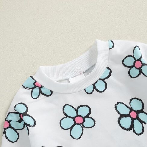 ملابس طفل رضيع فتاة الأزهار طويلة الأكمام البلوز البلوز قمم السراويل مجموعة زهرة الرضع الخريف الشتاء وتتسابق in Kuwait