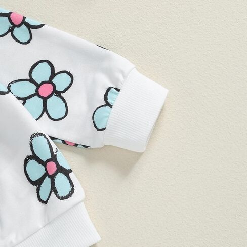 ملابس طفل رضيع فتاة الأزهار طويلة الأكمام البلوز البلوز قمم السراويل مجموعة زهرة الرضع الخريف الشتاء وتتسابق in Kuwait