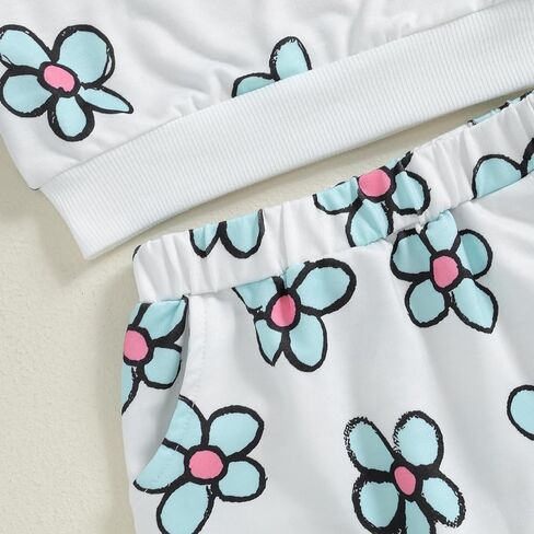 ملابس طفل رضيع فتاة الأزهار طويلة الأكمام البلوز البلوز قمم السراويل مجموعة زهرة الرضع الخريف الشتاء وتتسابق in Kuwait