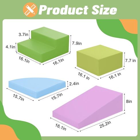 6-Piece Soft PU Leather Toddlers Climbing Toys, Baby Foam Climbing Blocks for Toddlers, Foam Play Gym Climbing Structures for Toddlers 3, Indoor Climb and Crawl Activity Play Set in Saudi Arabia
