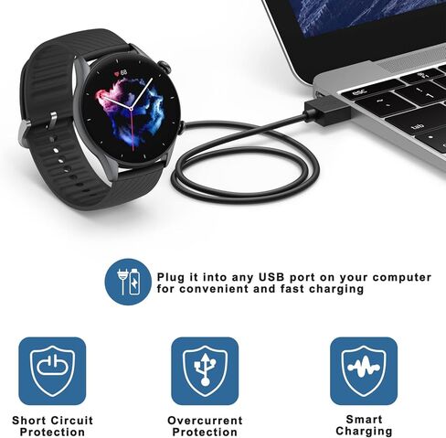 Charger Compatible with Amazfit T-Rex 2 (Only), Replacement Magnetic USB Type A Charging Cable Cord for Amazfit T-Rex 2 Smart Watch Accessories (3.3FT) in Saudi Arabia