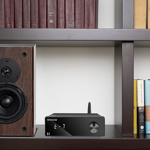 مضخم صوت ستيريو S1، جهاز استقبال Mini Hi-Fi Class D AMP بقدرة 100 وات × 2، TPA3116*2 Bluetooth 5.0 Bass وTreble 2.0 CH لمكبرات الصوت المنزلية السلبية (مع جهاز التحكم عن بعد) in Saudi Arabia