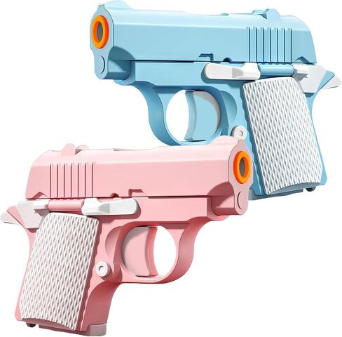 Hikewintoy 2 Pack Cool Fidget Toy Gun، ألعاب صغيرة مطبوعة ثلاثية الأبعاد لتخفيف التوتر، ألعاب تململ مناسبة لتخفيف اضطراب فرط الحركة ونقص الانتباه وتخفيف القلق، للبالغين والأطفال (FID-YTR-P) in Saudi Arabia