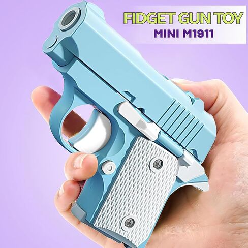 Hikewintoy 2 Pack Cool Fidget Toy Gun، ألعاب صغيرة مطبوعة ثلاثية الأبعاد لتخفيف التوتر، ألعاب تململ مناسبة لتخفيف اضطراب فرط الحركة ونقص الانتباه وتخفيف القلق، للبالغين والأطفال (FID-YTR-P) in Saudi Arabia