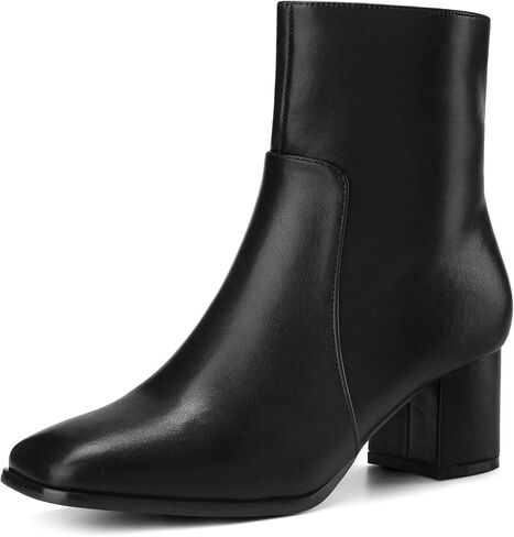 Perphy Square Toe Side Zip Chunky Heel Ankle Boots for Women in Saudi Arabia