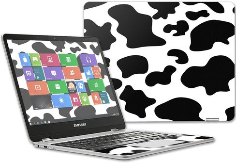 MightySkins Skin Compatible with Samsung Chromebook Plus 12.3"(2017 - Cow Print | Protective, Durable, and Unique Vinyl Decal wrap Cover | Easy to Apply, Remove, and Change Styles | Made in The USA in Kuwait