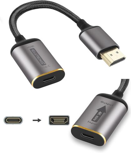 محول ELUTENG USB C أنثى إلى HDMI ذكر أحادي الاتجاه من النوع C 3.1 (المصدر) إلى HDMI (العرض) محول 4K@60 هرتز Thunderbolt 3 لسلسلة iPhone 15 وMacBook وiMac وiPad Pro in Kuwait