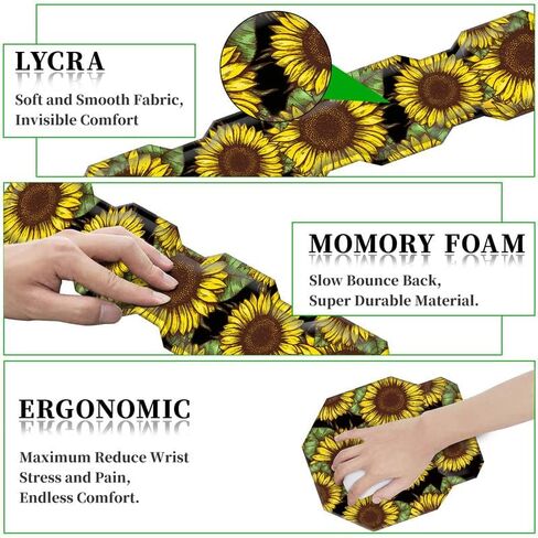 Keyboard Wrist Rest and Mouse Pad Wrist Support Set with Coaster, Ergonomic Memory Foam Gel Mouse Pad Keyboard Wrist Cushion for Laptop Computer Gaming Office Work-Watercolor Red Rose Floral in Saudi Arabia