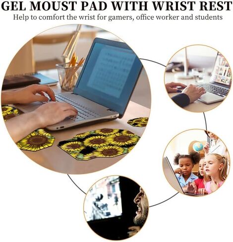 Keyboard Wrist Rest and Mouse Pad Wrist Support Set with Coaster, Ergonomic Memory Foam Gel Mouse Pad Keyboard Wrist Cushion for Laptop Computer Gaming Office Work-Watercolor Red Rose Floral in Saudi Arabia