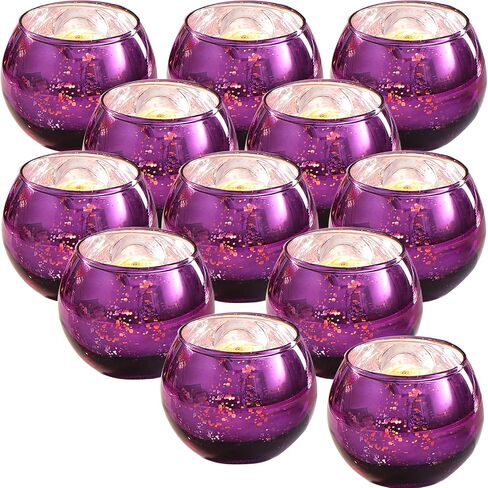 LAMORGIFT 12 Pcs Hot Pink Candle Holders for Barbie Birthday Party Decorations- Bridal Shower Decorations, Votive Candle Holders for Wedding, Pink Candle Centerpieces for Disco, Cowgirl Party Decor in Saudi Arabia