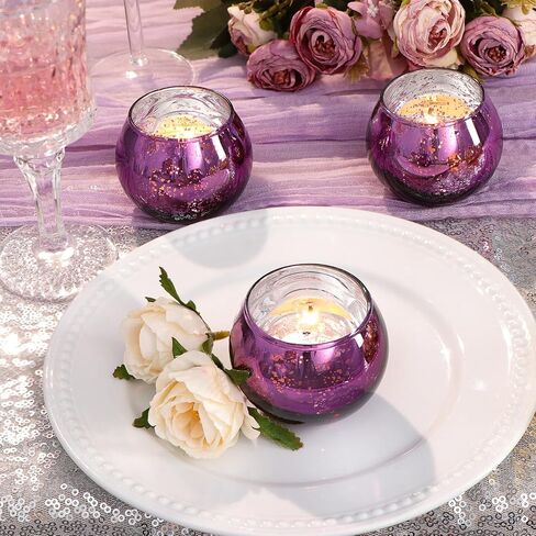 LAMORGIFT 12 Pcs Hot Pink Candle Holders for Barbie Birthday Party Decorations- Bridal Shower Decorations, Votive Candle Holders for Wedding, Pink Candle Centerpieces for Disco, Cowgirl Party Decor in Saudi Arabia