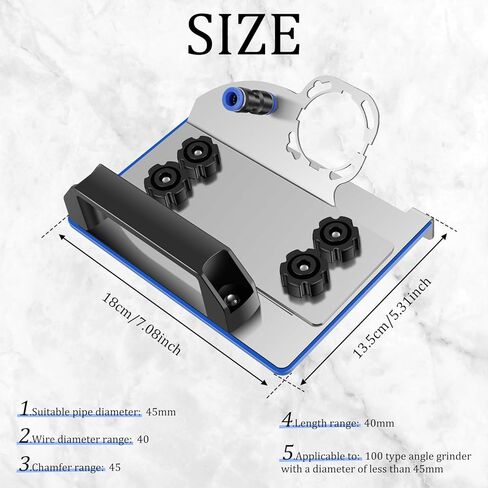 Angle Grinder Stand for Tile 45° Chamfer Cutting, Stainless Steel Angle Grinder Holder Tile Cutter Tool, 45° Ceramic Tile Chamfer Cutting Bracket Attachments for 100 Type Angle Grinders (Regular) in Saudi Arabia